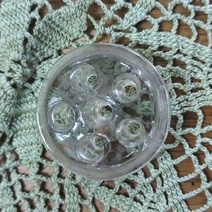 Vintage 6 Hole Glass Flower Frog
